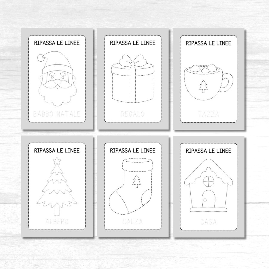 Schede di pregrafismo di Natale