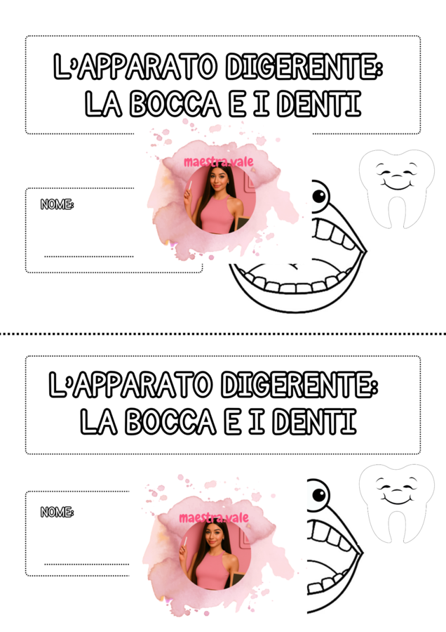 LAPBOOK DI SCIENZE - Apparato digerente: Bocca e Denti - 5° Primaria