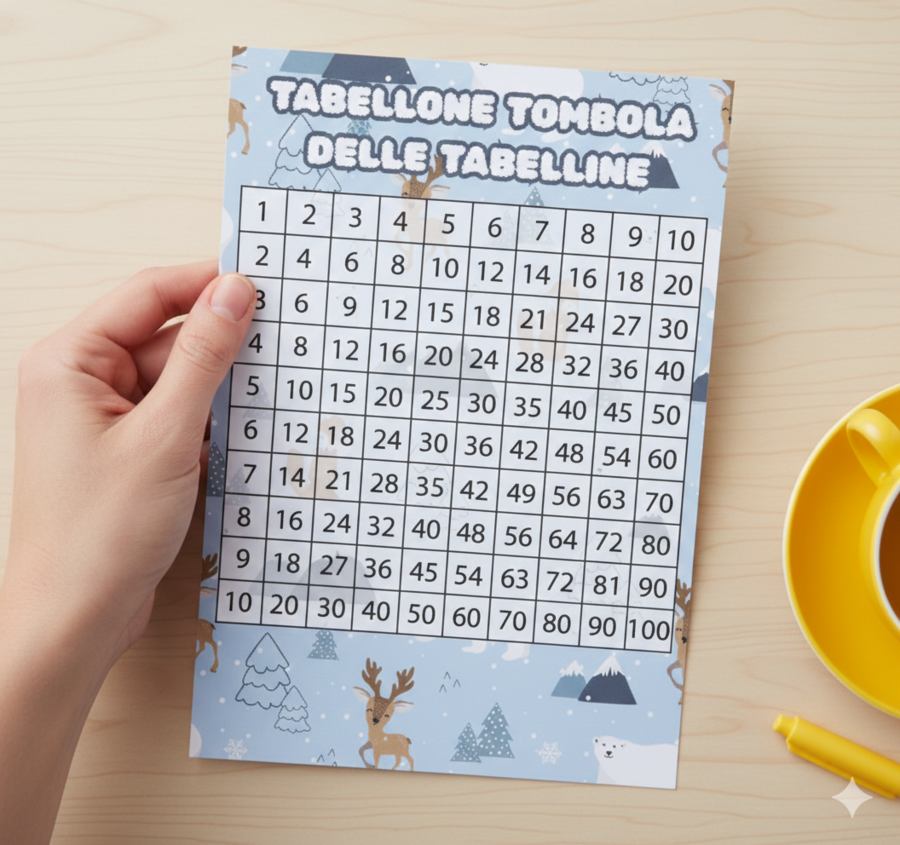 TOMBOLA TABELLINE 25 CARTELLE EDIZIONE NATALE