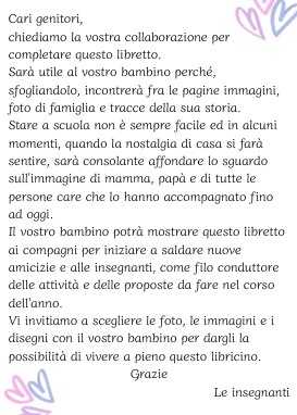 Accoglienza scuola dell'infanzia
