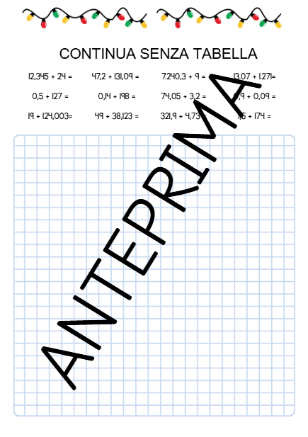 COMPITI DELLE VACANZE - MATEMATICA CL. 5