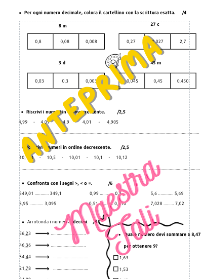 Verifica sui numeri decimali