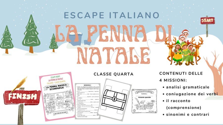 La Penna di Natale: escape italiano classe quarta