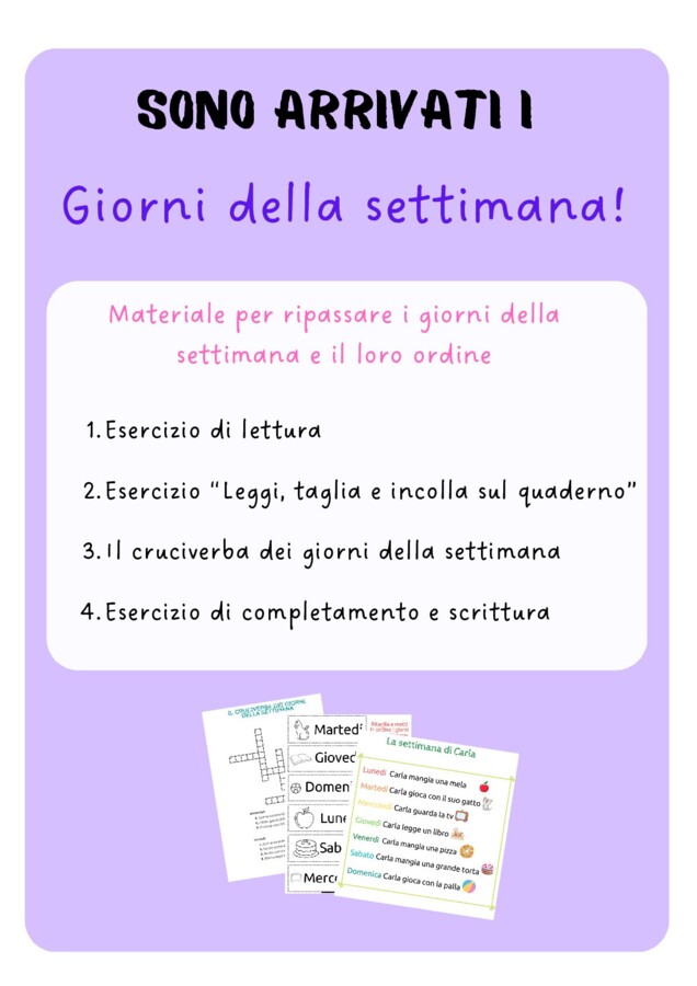 I giorni della settimana