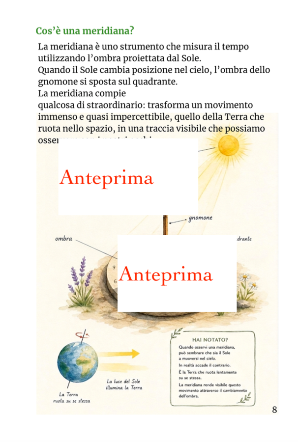 La meridiana- costruire, scoprire e comprendere il tempo del Sole-La meridiana – Libro stampabile di scienze per la scuola primaria | Esperimenti, STEM e attività Montessori