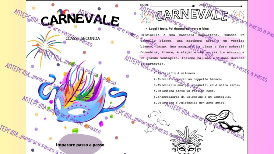 Carnevale in allegria: attività a tema per prima e seconda