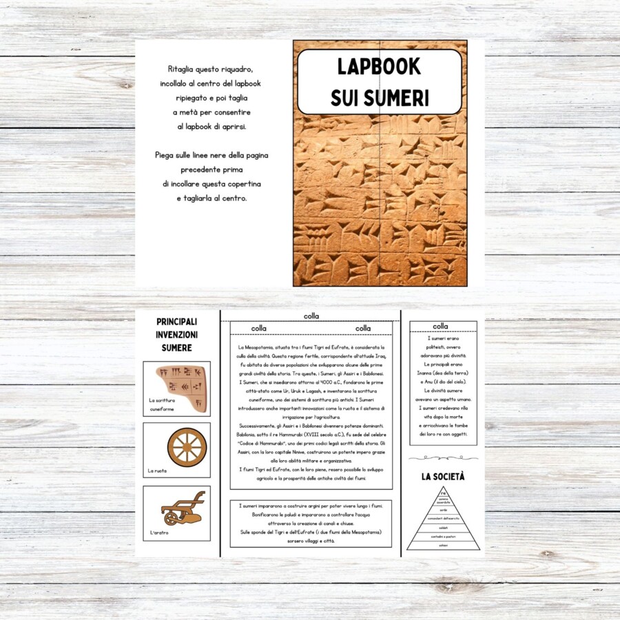 Lapbook sui Sumeri in PDF - Classe quarta