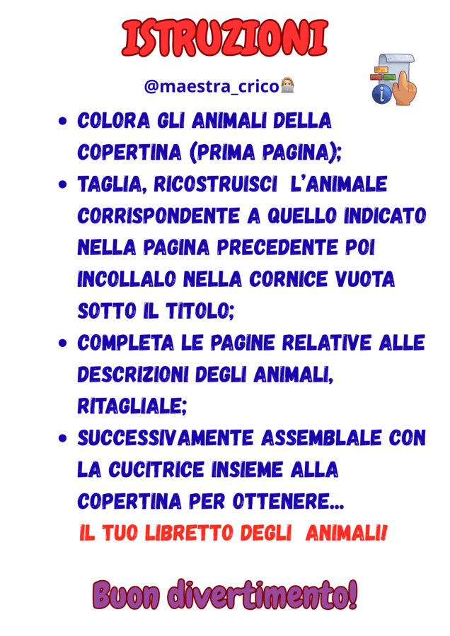 COSTRUISCO IL MIO LIBRETTO DEGLI ANIMALI