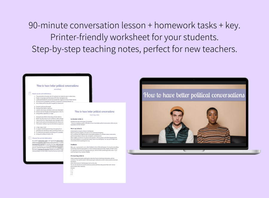 Conversations for adults: How to have better political conversations (level C1-C2)