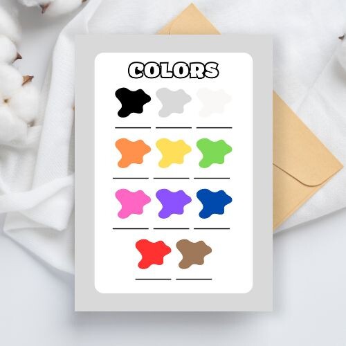 Scheda didattica sui colori in inglese