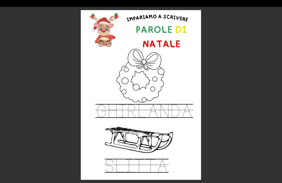 Ricalca e colora. Parole di Natale