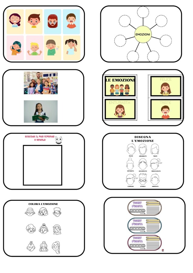 Attività di ritorno a scuola: Emozioni