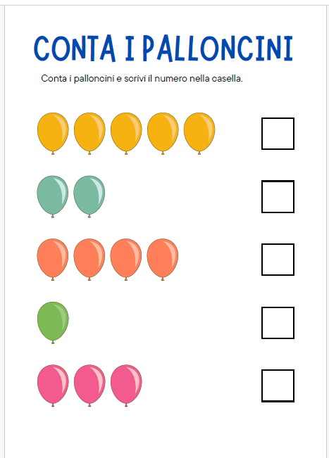 Schede didattiche - Conta e colora