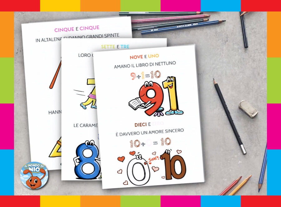 ​Il Mio Primo Quaderno di Matematica: Stampatello Maiuscolo, Rime, Amici del 10, Tangram dei Numeri e Laboratorio Giochi. PDF 5-7 anni.