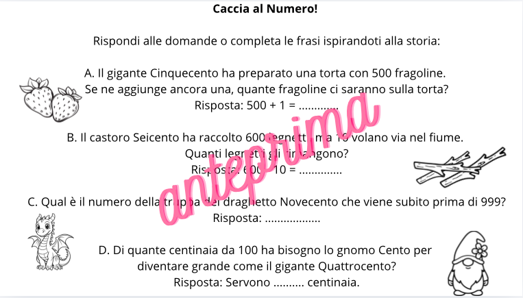 I NUMERI FINO A 1000: attività per l'inizio anno in classe 3^ | Ripasso dei numeri fino a 999 e introduzione al concetto di migliaia