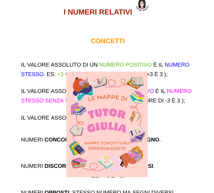 I NUMERI RELATIVI