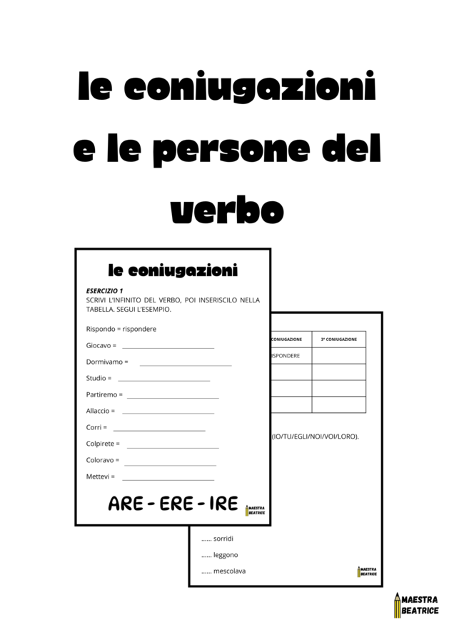 LE CONIUGAZIONI E LE PERSONE DEL VERBO: ESERCIZI VELOCI