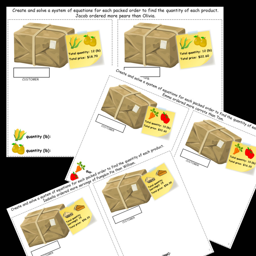 Fall Thanksgiving Project Solving Inequalities Systems of Equations Project PBL