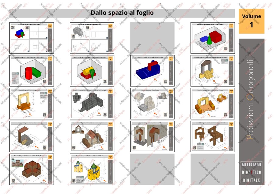 Dallo spazio al foglio. Raccolta di tavole di disegno geometrico. Vol. 1: Proiezioni Ortogonali