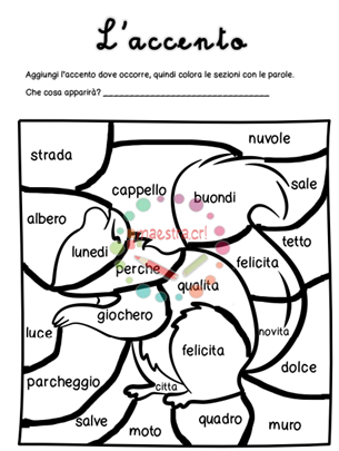Colora gli accenti - Lo scoiattolo