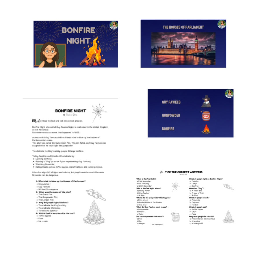 Presentazione e schede didattiche "Bonfire Night" - 4^-5^