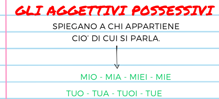 AGGETTIVI E PRONOMI POSSESSIVI