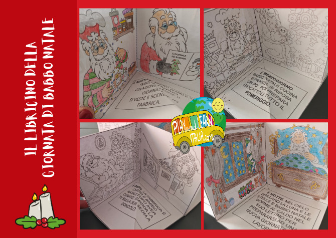 LA GIORNATA DI BABBO NATALE: LIBRICINO PIEGHEVOLE-DECORAZIONE ROTANTE