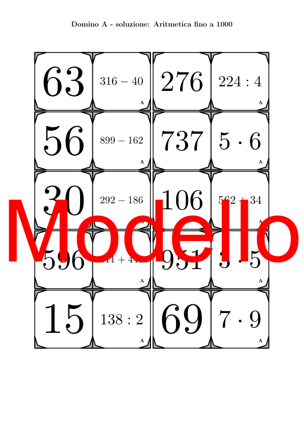 Domino | Aritmetica fino a 1000 | Attività Matematica