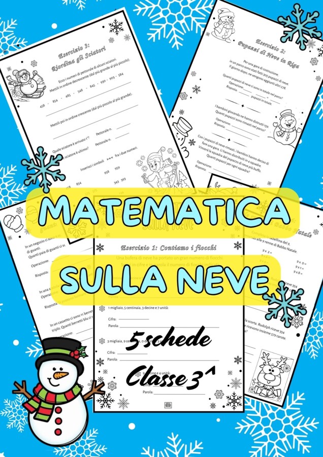 MATEMATICA SULLA NEVE - 5 Schede per la classe 3^ -