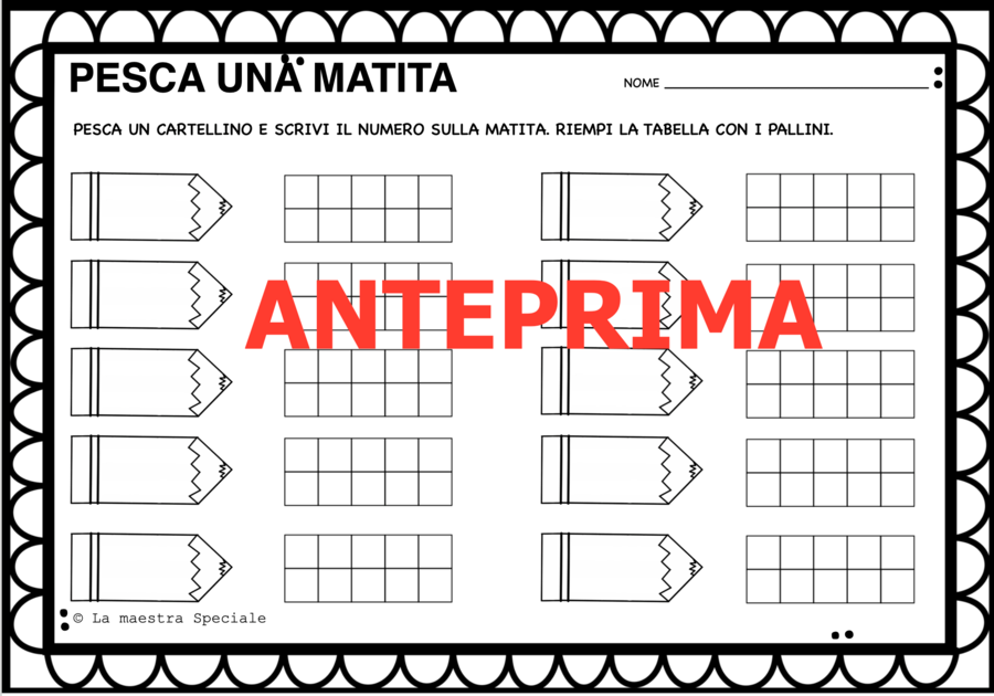 PESCA UNA MATITA E CONTA FINO A 20