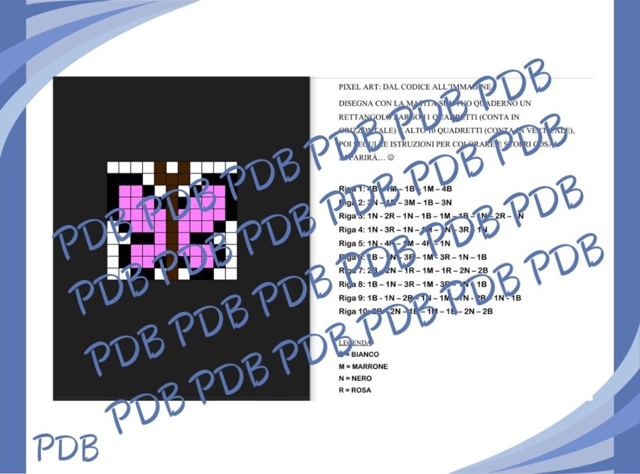 Pixel Art (Coding unplugged) - farfalla
