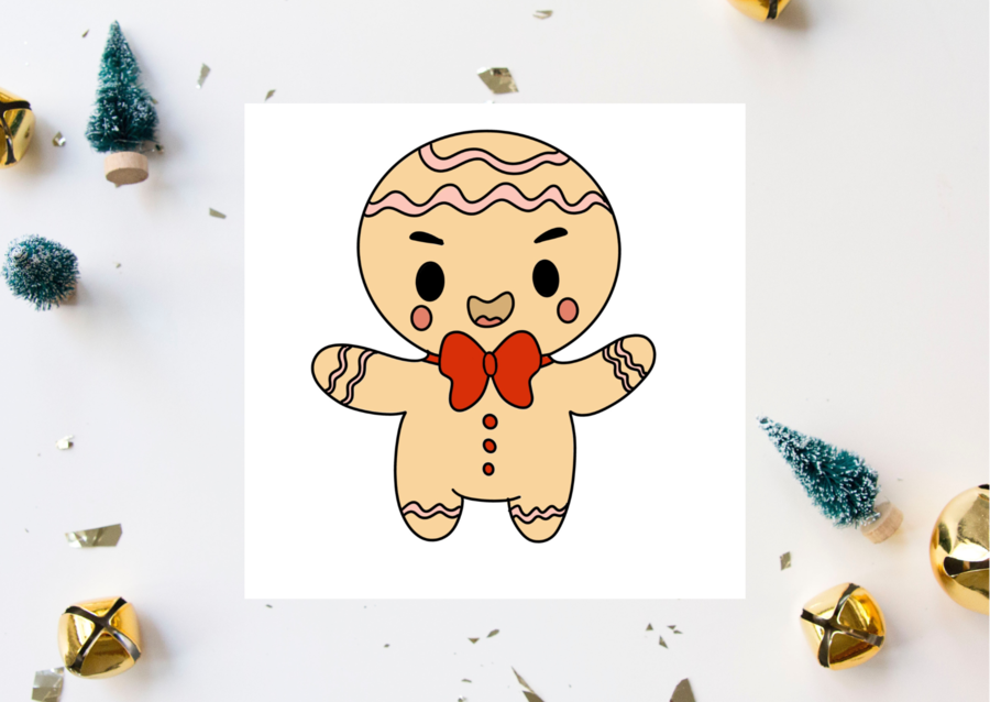 Biglietto di natale a forma di biscotto