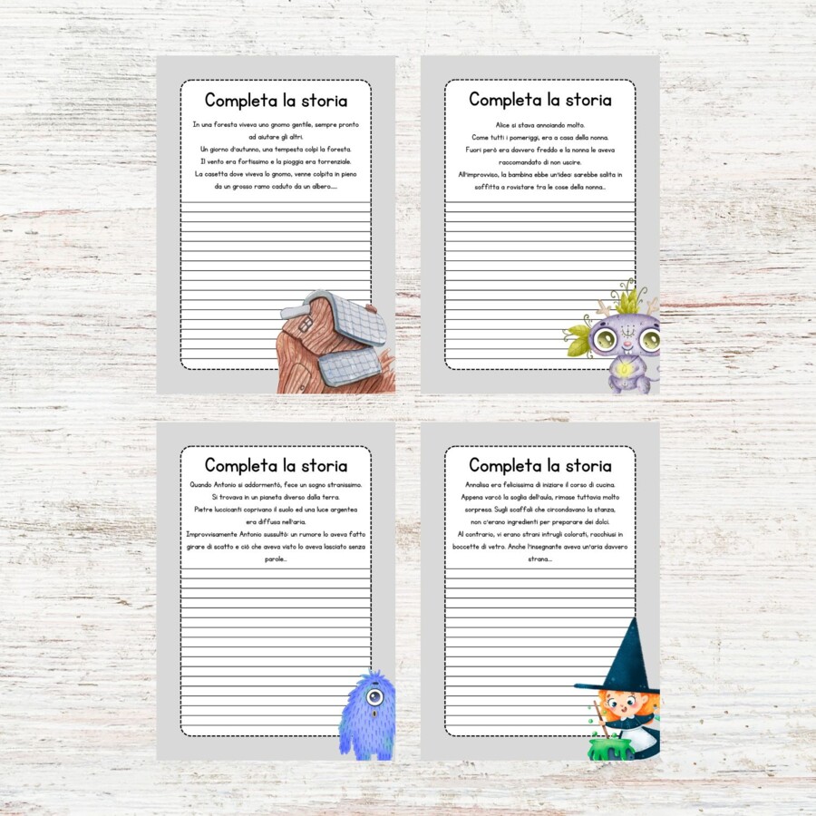 Racconti fantasy da completare - Laboratorio di scrittura per la classe quinta