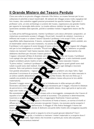 INVESTIGATORI MATEMATICI - VACANZE PASQUA CLASSE 4