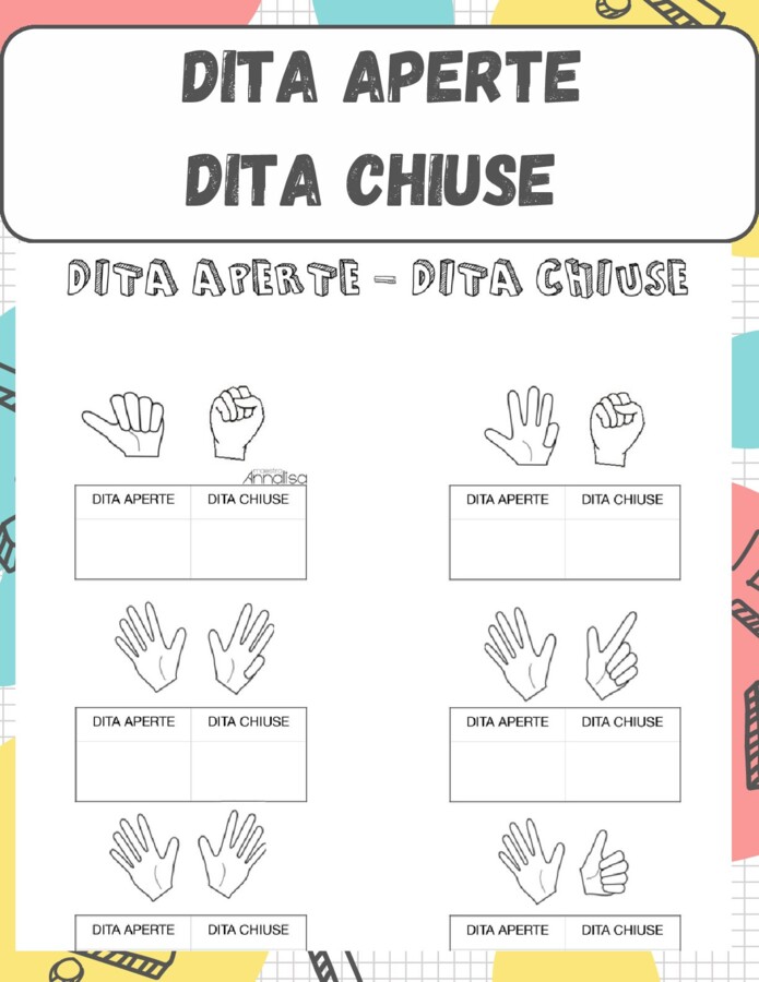 Dita aperte - dita chiuse