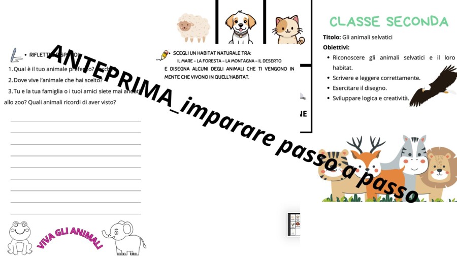 Giornata degli animali - percorso interdisciplinare dalla prima alla quinta con giochi