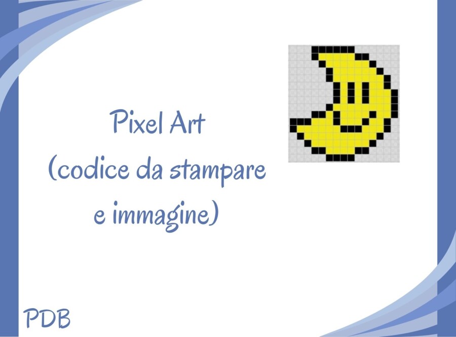 Pixel Art (Coding unplugged) - Luna sorridente