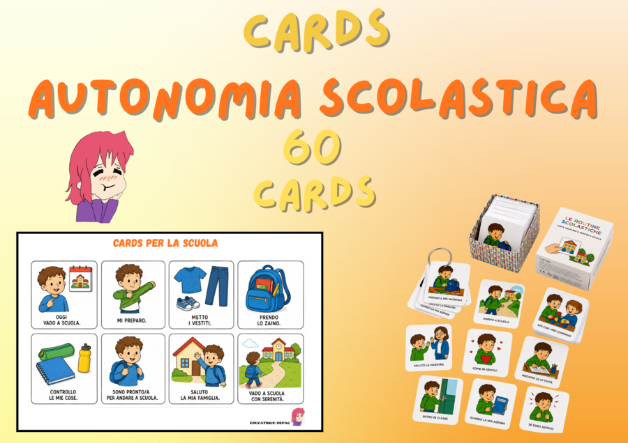 CARDS PER AUTONOMIA SCUOLASTICA : RIETRO A SCUOLA