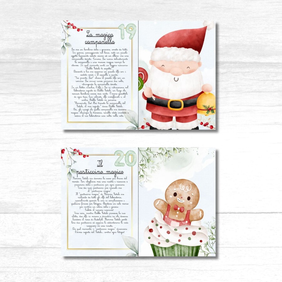 24 storie di Natale da stampare - Calendario dell'avvento in corsivo