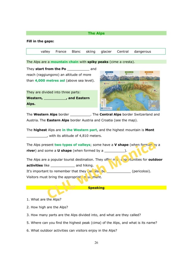 CLIL Geography classe 4^