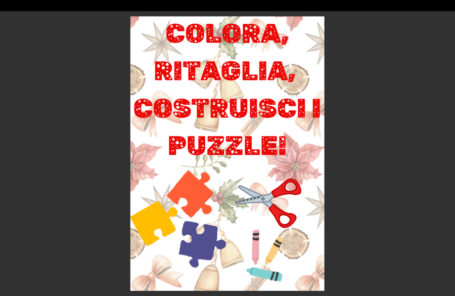 Puzzle di autunno e Natale: colora e crea