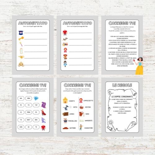 "Ortografia nel paese delle fiabe" - Schede di ortografia per la scuola primaria - Pacchetto/Quaderno per tutto l'anno