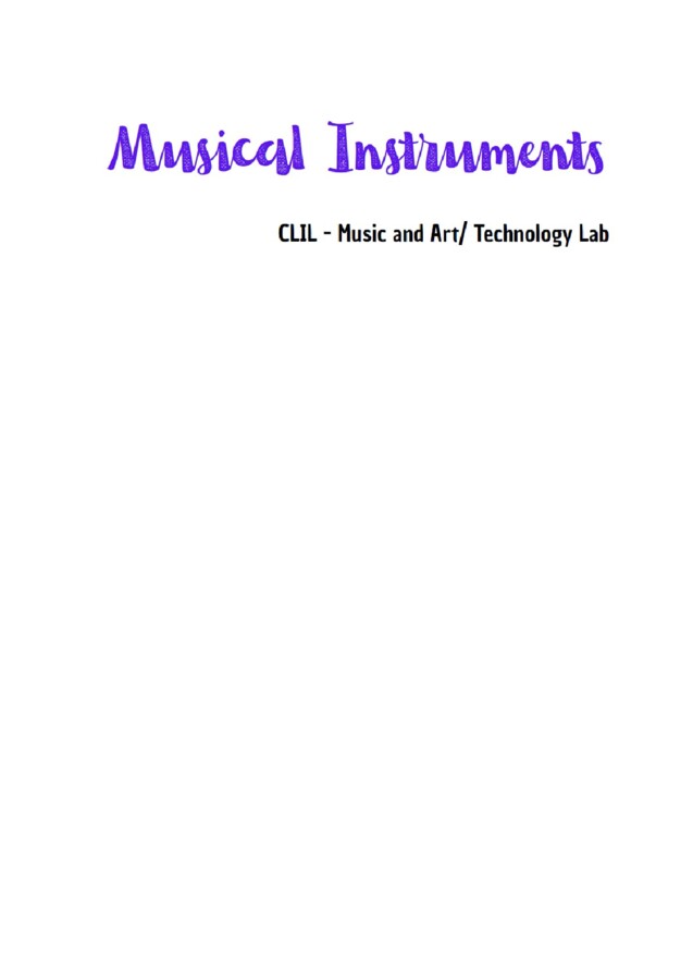 Materiale didattico - CLIL: Musical Instruments