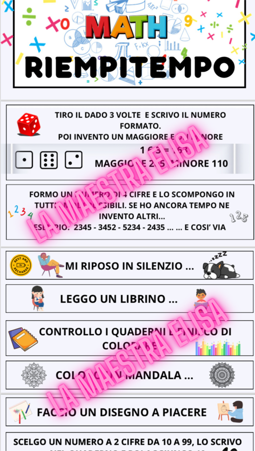 RIEMPITEMPO MATEMATICO