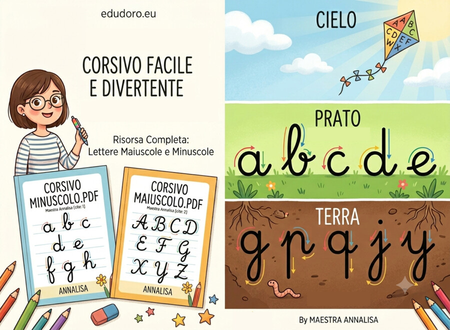 Alfabetiere murale corsivo
