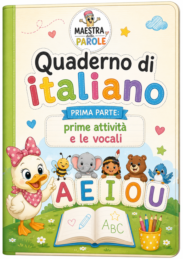 Quaderno classe 1^ Prima parte : primi giorni e le vocali