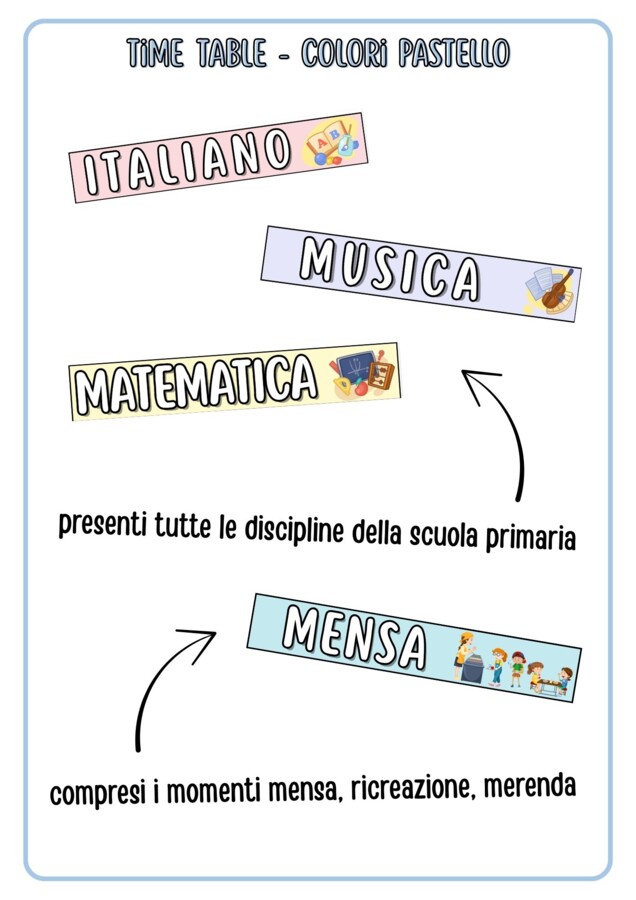 Time table - orario scolastico