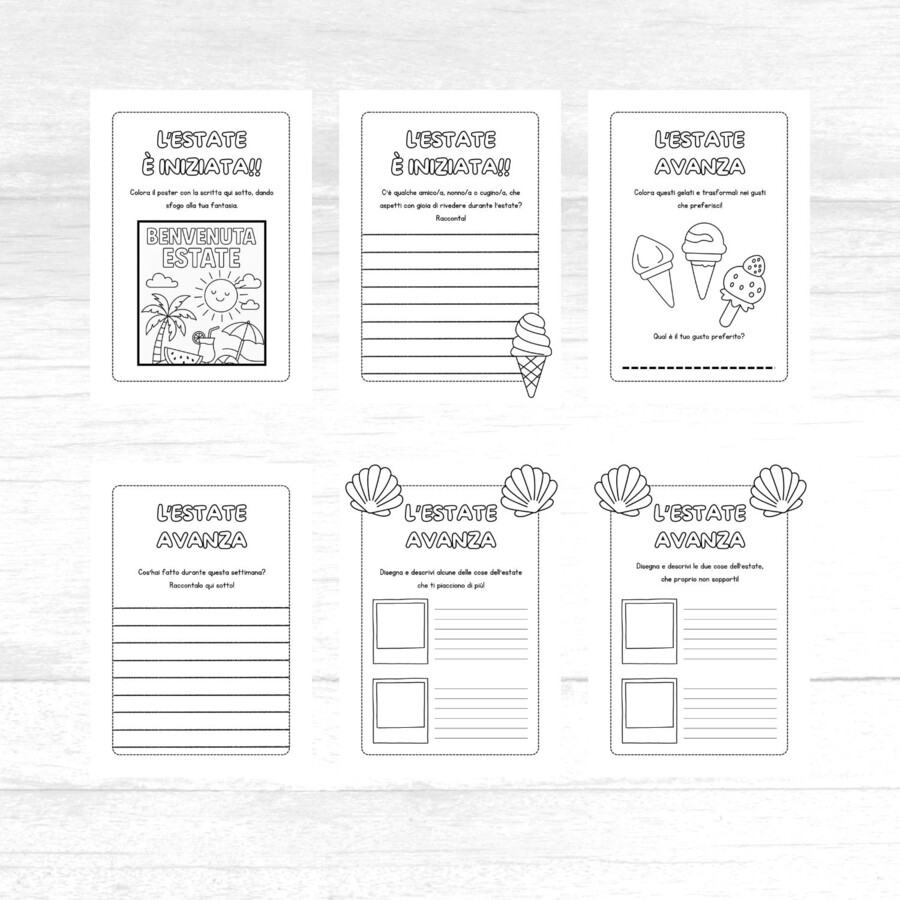 Diario dell’estate per bambini in PDF da stampare