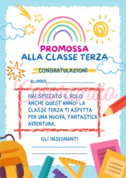 Diplomini di Promozione in Classe Terza – Colorati, Pronti da Stampare e Personalizzare
