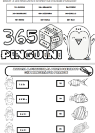 Attività matematiche legate all' albo 365 pinguini parte 2 (3 giochi sulle tabelline da stampare)